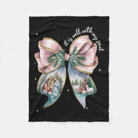 Couverture Polaire C'Est Bien Avec Mon Âme Bow Nativité Scène Baby Je (Devant)