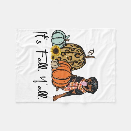 Couverture Polaire C'est Chute Y'all Jaune Rottweiler Chien Leopard P (Devant (Horizontal))