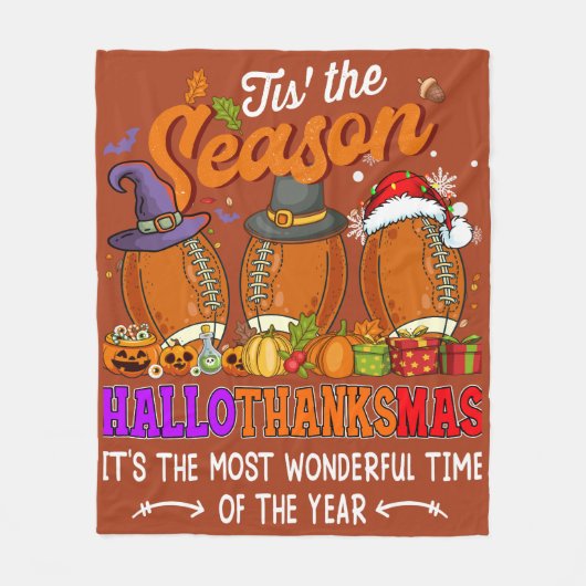 Couverture Polaire 'C'est la saison Automne automne Thanksgiving Foot (Devant)