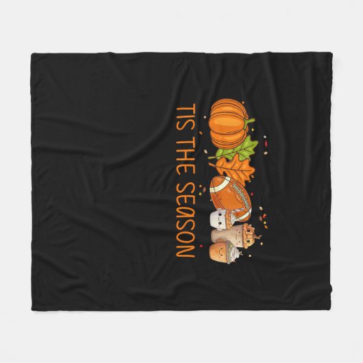 Couverture Polaire C'Est La Saison Citrouille De Football Épices Tout (Devant (Horizontal))