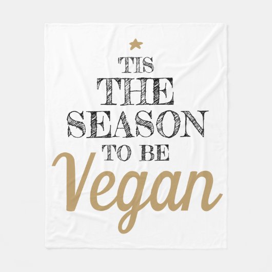 Couverture Polaire 'C'est la saison pour être Vegan noir et or texte (Devant)