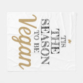 Couverture Polaire 'C'est la saison pour être Vegan noir et or texte (Devant (Horizontal))