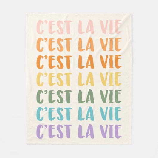 Couverture Polaire C'est La Vie | Discours français | Pastel Rainbow  (Devant)