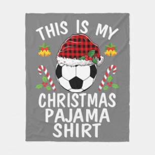 Couverture Polaire C'est ma chemise de Noël en pyjama de football Pèr