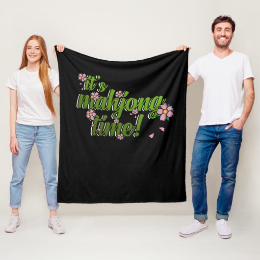 Couverture Polaire C'est Mahjong Time Game Mahjong Joueur Jeux (En situation)