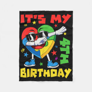 Couverture Polaire C'est mon 4ème anniversaire Dabbing Puzzle Pièces 