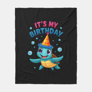 Couverture Polaire C'est mon anniversaire Mignonne Tortue de mer Océa