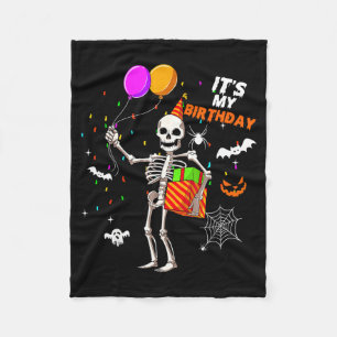 Couverture Polaire C'est mon anniversaire squelette Joyeux anniversai
