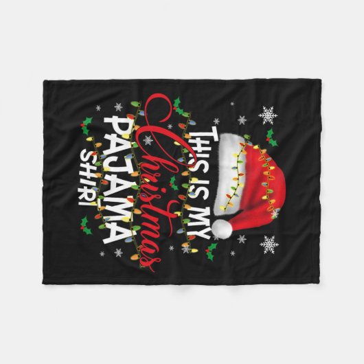 Couverture Polaire C'Est Mon Pyjama De Noël Feux Hommes Femmes Enfant (Devant (Horizontal))