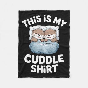 Couverture Polaire C'est mon t-shirt câlin, joli couple de loutres do