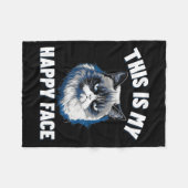Couverture Polaire C'Est Mon Visage Heureux - Chat Drôle Avec Le Visa (Devant (Horizontal))
