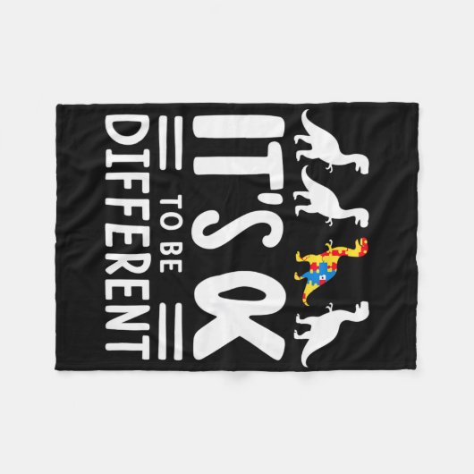 Couverture Polaire C'Est Ok D'Être Différent Dinosaure Sensibilisatio (Devant (Horizontal))