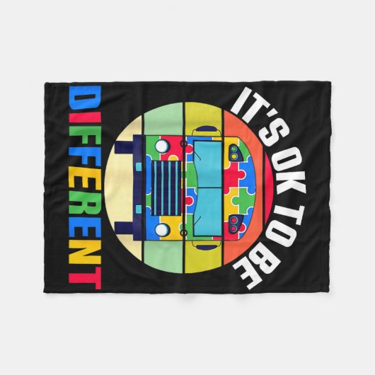 Couverture Polaire C'Est Ok D'Être Différent Sensibilisation sur l'au (Devant (Horizontal))