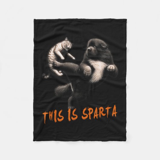 Couverture Polaire C'Est Sparta - Chien Vs Chat (Devant)