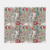 Couverture Polaire C'est un joyeux motif de Noël de carlin (Devant (Horizontal))