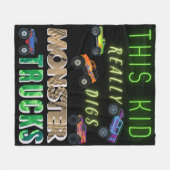 Couverture Polaire Cet Enfant A Vraiment Digéré Des Camions Monster (Devant (Horizontal))