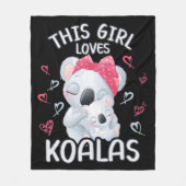 Couverture Polaire Cette Fille adore Koalas (Devant)