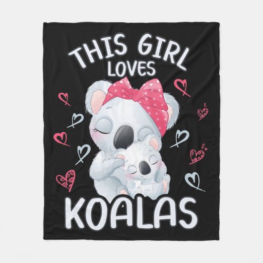 Couverture Polaire Cette Fille adore Koalas (Devant)
