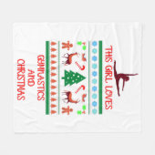 Couverture Polaire Cette fille aime la gymnastique et Noël (Devant (Horizontal))