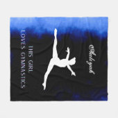 Couverture Polaire Cette Fille Aime La Gymnastique Noir, Bleu, Blanc (Devant (Horizontal))