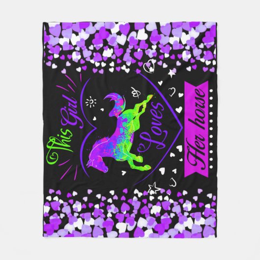 Couverture Polaire Cette Fille Aime Son Cheval (Devant)