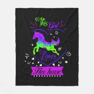 Couverture Polaire Cette Fille Aime Son Cheval Violet