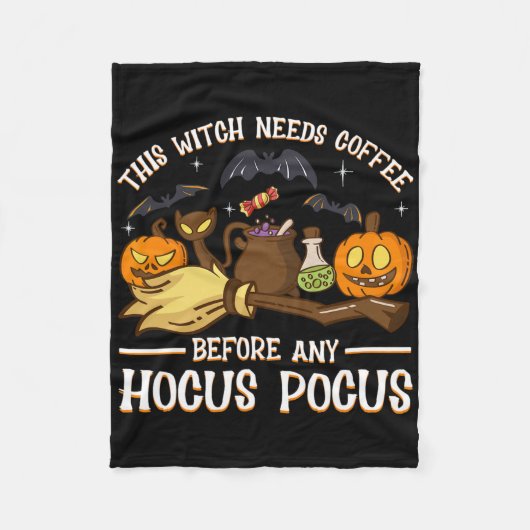 Couverture Polaire Cette Sorcière A Besoin De Café Avant N'Importe Qu (Devant)