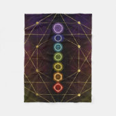 Couverture Polaire Chakras rougeoyant coloré (Devant)