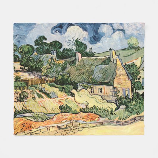 Couverture Polaire Chalets à Cordeville Vincent van Gogh (Devant (Horizontal))