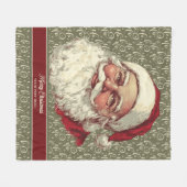 Couverture Polaire Chaleureuse Père Noël Fleece Blanche pour Noël amu (Devant (Horizontal))