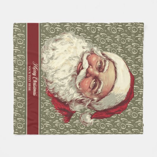 Couverture Polaire Chaleureuse Père Noël Fleece Blanche pour Noël amu (Devant (Horizontal))