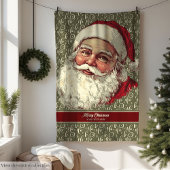 Couverture Polaire Chaleureuse Père Noël Fleece Blanche pour Noël amu
