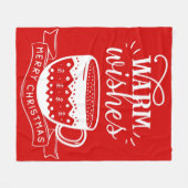 Couverture Polaire Chaleureux Chaud Coupe Café cacao Rouge Blanc Band (Devant (Horizontal))