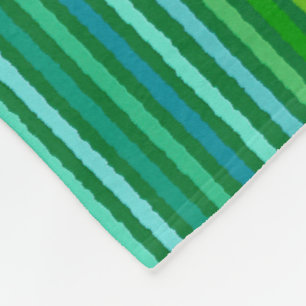 Couverture Polaire Chalk Stripes - Jade Green et Aqua