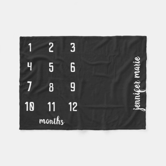 Couverture Polaire Chalkboard moderne Baby Milestone Baby Blanket (Devant (Horizontal))