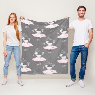 Couverture Polaire Chambre de ballerine de couture rose et gris