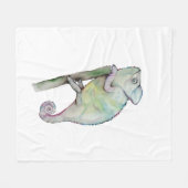 Couverture Polaire Chameleon à aquarelle mignonne (Devant (Horizontal))