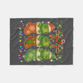 Couverture Polaire Chameleon In Christmas Socks Lights Chameleon Xmas (Devant (Horizontal))