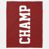 Couverture Polaire CHAMP Athlétique Texte Blanc Sur Rouge Profond Gra (Devant)