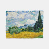 Couverture Polaire Champ de blé Van Gogh avec Cyprès. Impressionnisme (Devant (Horizontal))