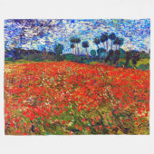 Couverture Polaire Champ de coquelicots, Van Gogh (Devant (Horizontal))