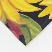 Couverture Polaire Champ de tournesol : aquarelle noir arrière - plan (Coin)