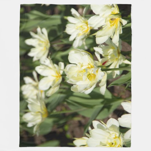 Couverture Polaire Champ de tulipes blanches (Devant)