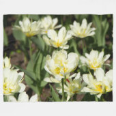 Couverture Polaire Champ de tulipes blanches (Devant (Horizontal))