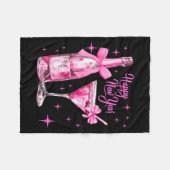 Couverture Polaire Champagne Swea Martini Coquette Happy New Year Par (Devant (Horizontal))