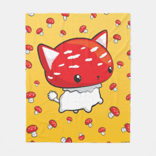 Couverture Polaire Champignon mignon couvrant de chat de Mewshroom