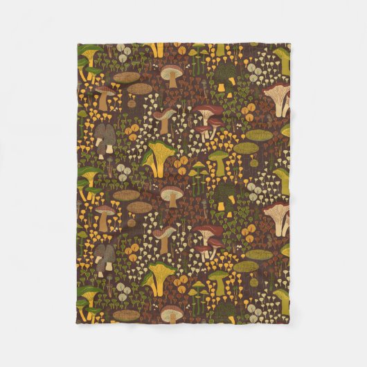 Couverture Polaire Champignon rétro Brown (Devant)