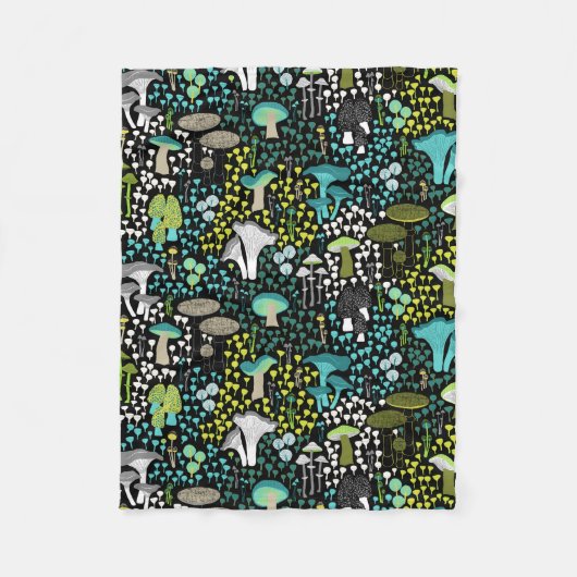 Couverture Polaire Champignon rétro turquoise (Devant)