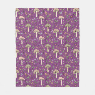 Couverture Polaire Champignon Violet Pourpre Cozy Cottagecore Amoureu