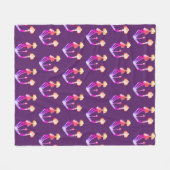 Couverture Polaire Champignons Aquarelle magique (Devant (Horizontal))